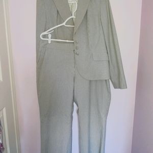 Gray & white striped summer suit